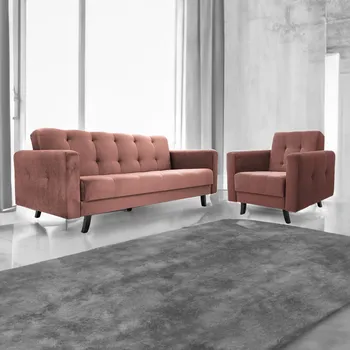 Sedací souprava IDZ LISA 227 cm + křeslo LISA Kronos 29 Růžová