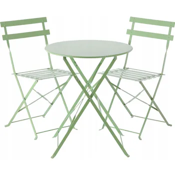 Kompaktní skládací balkonový set - stůl + dvě židle zelená