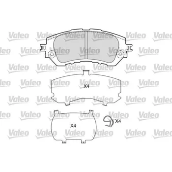 Brzdová destička Sada brzdových destiček, kotoučová brzda VALEO 601668