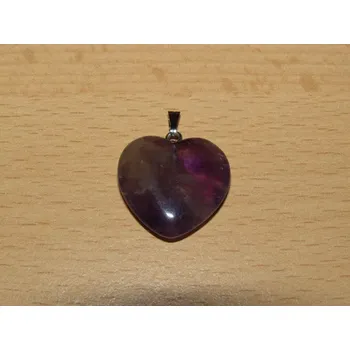 Drahý kámen Ametyst - Přívěsek srdíčko větší - kpsv68