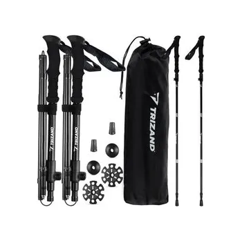 Trekingová hůl Trekové hole skládací s příslušenstvím HQ, 2 ks černá, Trizand