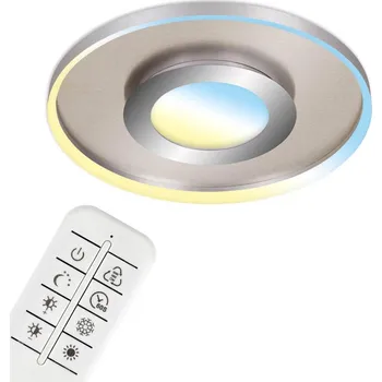 BRILONER CCT LED stropní svítidlo, pr. 49,5 cm, 25 W, 3000 lm, matný nikl-chrom - BRILO BRILO 3640-012