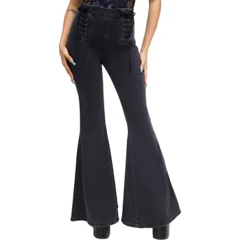 Dámské kalhoty kalhoty dámské KILLSTAR - Vipersong Flare - Black - XS