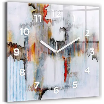 Hodiny Skleněné nástěnné hodiny do obýváku se stylovým potiskem Abstrakce 30x30 cm
