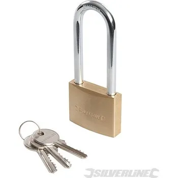 Visací zámek Silverline | Visací zámek mosazný s prodlouženým okem - 50mm MSS04L