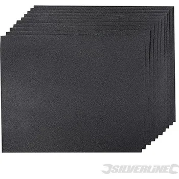 Brusný papír Silverline | Brusné papíry na mokrý i suchý podklad - 10 kusů - 180 Grit 746486