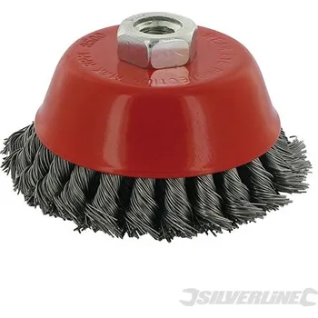 Brusný kotouč Silverline | Rotační kartáč hrnkový copánkový - 100mm 763567