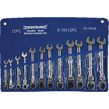 Klíč Silverline | Ráčnový klíč očkoplochý, s kloubem - 8 - 19mm 794336