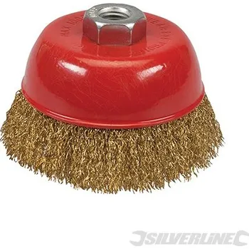 Drátěný kartáč Silverline | Rotační kartáč ocelový, hrnkový zvlněný - 100mm 969731