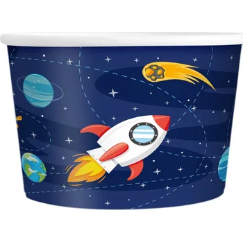 Party nádobí Papírové kelímky na zmrzlinu Vesmír 6 ks