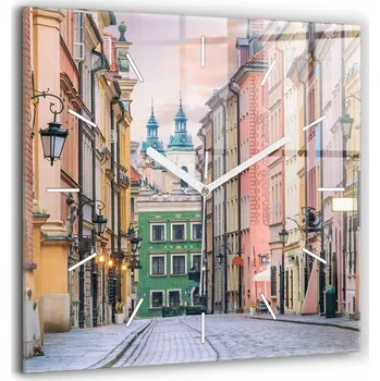 Hodiny Skleněné nástěnné hodiny Tiché ručičky Kuchyně Staré Město ve Varšavě