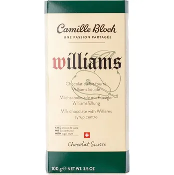 Čokoláda Camille Bloch Williams Mléčná čokoláda s hruškovicí