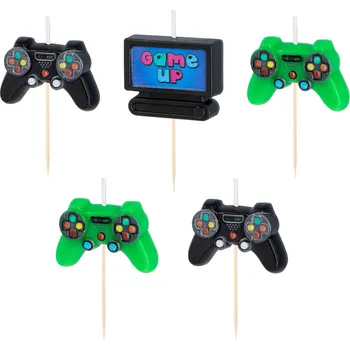 Party dekorace Narozeninové svíčky Game – sada 5 ks