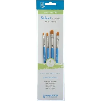 Malířský štětec Princeton Brush Selectartiste Multi-Technique Sada plochých štětců 4 ks