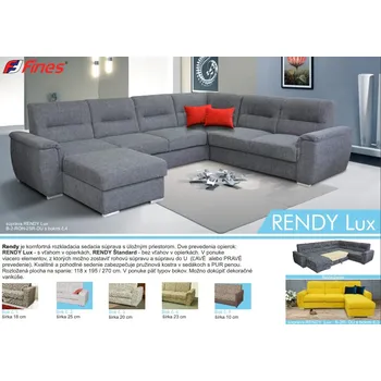 Sedací souprava Finesa Sedací souprava Rendy Lux do U látky: 3. cenová skupina