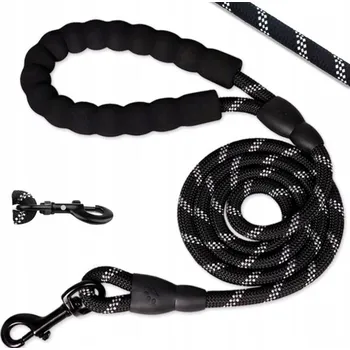 Vodítko pro psa VODÍTKO PRO PSA TRENINGOVÉ VODÍTKO REFLEXNÍ, ODOLNÁ, ČERNÁ, 150 CM X 1 CM