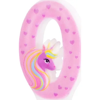 Dortová svíčka Narozeninová svíčka na dort Jednorožec číslo 0