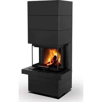 Krbová kamna Romotop CARA CS N 03 plech - designový akumulační krb s výsuvnými dvířky