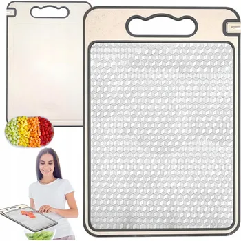 Kuchyňské prkénko PRKÉNKA NA KRÁJENÍ, PRKÉNKO NA KRÁJENÍ Z NEREZOVÉ OCELI 2V1 DO KUCHYNĚ