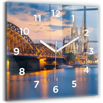 Hodiny Nástěnné hodiny Wallfluent, odstíny modré, 30 cm