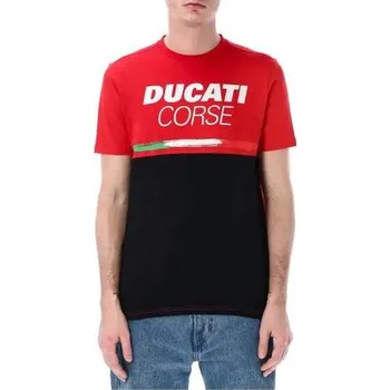 Pánské tričko Volnočasové tričko Ducati Corse s trikolórou - M