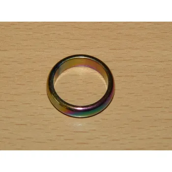 Drahý kámen Hematit pokovený - Prstýnek - průměr 18 mm - kp44