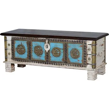 Truhla Luxusní dřevěná truhla Macue Blue III 116cm orientální styl