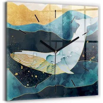 Hodiny Nástěnné hodiny Wallfluent, odstíny modré, 30 cm