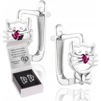 Náušnice STŘÍBRNÉ NÁUŠNICE PRO DÍVKU KOČIČKY GRAVÍROVÁNÍ