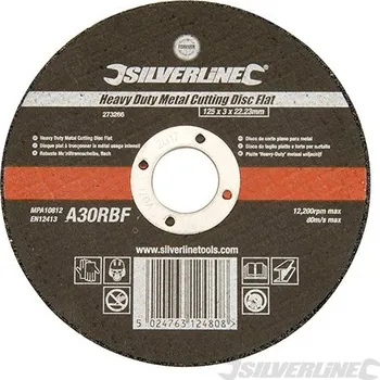 Řezný kotouč Silverline | Výkonný řezný kotouč na kov, plochý - 125 x 3 x 22.23mm 273266