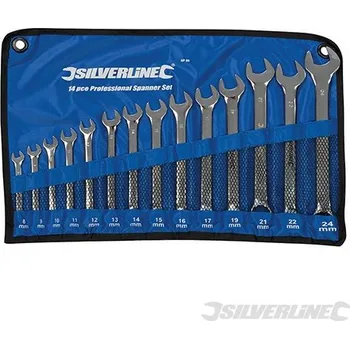Klíč Silverline | Sada očkoplochých palcových klíčů 14 ks - 8 - 24mm SP50