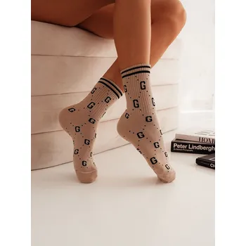 Dámské punčochy Fashionweek Bavlněné ponožky G like GUCI MM-GG Barva: Capuccino, Velikost: Universal