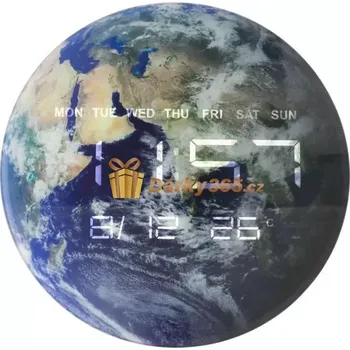 Radiobudík Designové nástěnné hodiny Země – modré, průměr 32 cm ( )