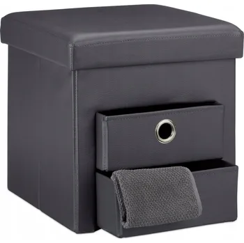 Taburet Čalouněný Taburet Relaxdays , černý