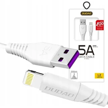 Datový kabel Kabel Dudao USB - Apple Lightning 2 m bílý