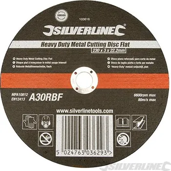 Řezný kotouč Silverline | Výkonný řezný kotouč na kov, plochý - 230 x 3 x 22.23mm 103616