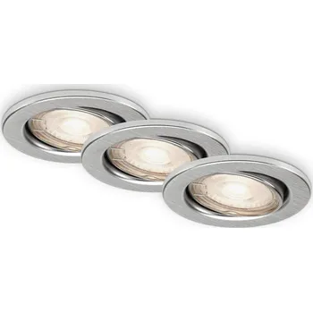 Bodové svítidlo BRILONER 3ks sada LED vestavné svítidlo, pr. 8,6 cm, 5 W, hliník - BRILONER BRI 7220-039
