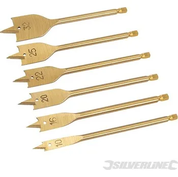 Vrták Silverline | Sada plochých frézovacích vrtáků do dřeva - 6 dílů - 10 - 32mm DS32