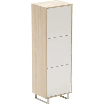 Zásuvkový kontejner ARBYD Matně bílá dubová kancelářská skříň Thor 158,2 cm x 52 cm