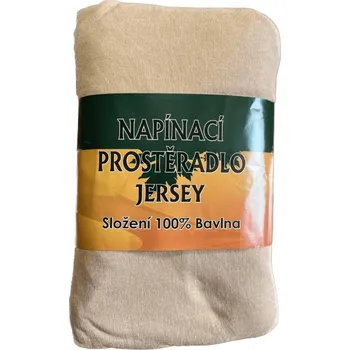 Prostěradlo ECOMATRACE Prostěradlo napínací Jersey bavlna béžové 160x200