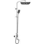 Sprchový set EVE, vanová baterie s talířovou hranatou sprchou, černá