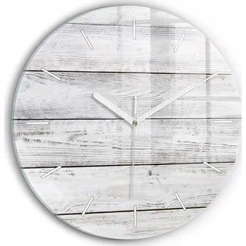 Hodiny Minimalistické Skleněné Nástěnné Hodiny s S Potiskem Malovaná prkna průměr 30 cm