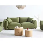 Pohovka zelená sametové čalounění 3místná s dekorativními polštáři obývací pokoj sedací souprava Beliani
