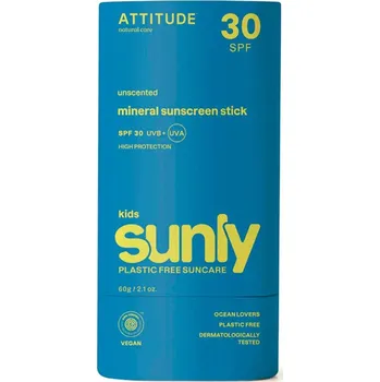 Přípravek na opalování Dětská 100 % minerální tyčinka na celé tělo SPF 30 Attitude