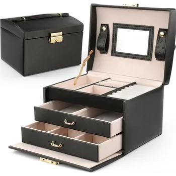 Šperkovnice Šperkovnice - kufřík na bižuterii, elegantní černá