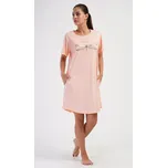Dámské domácí šaty s krátkým rukávem Vážka - světle lososová - 4XL