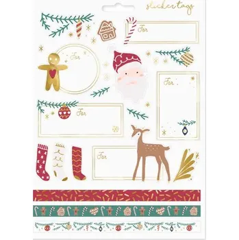 Vánoce Vánoční nálepky Santa 31ks