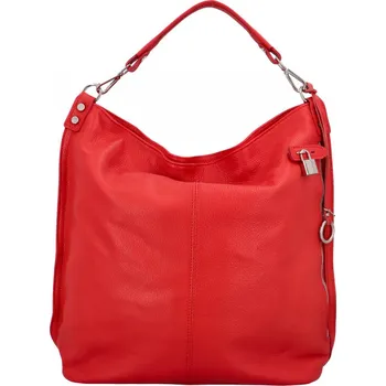 Kabelka Velká kožená dámská kabelka červená - ItalY Celinda Mat červená