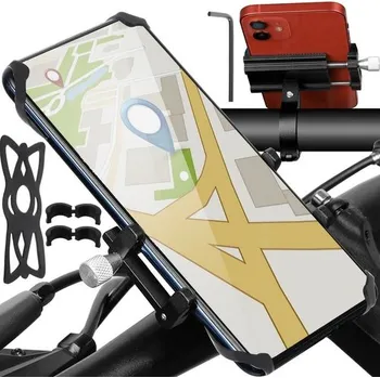 Silikonový držák na mobil na kolo - černý
