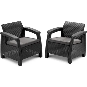 Sada zahradního nábytku Curver Keter Corfu II DUO šedá 2 ks